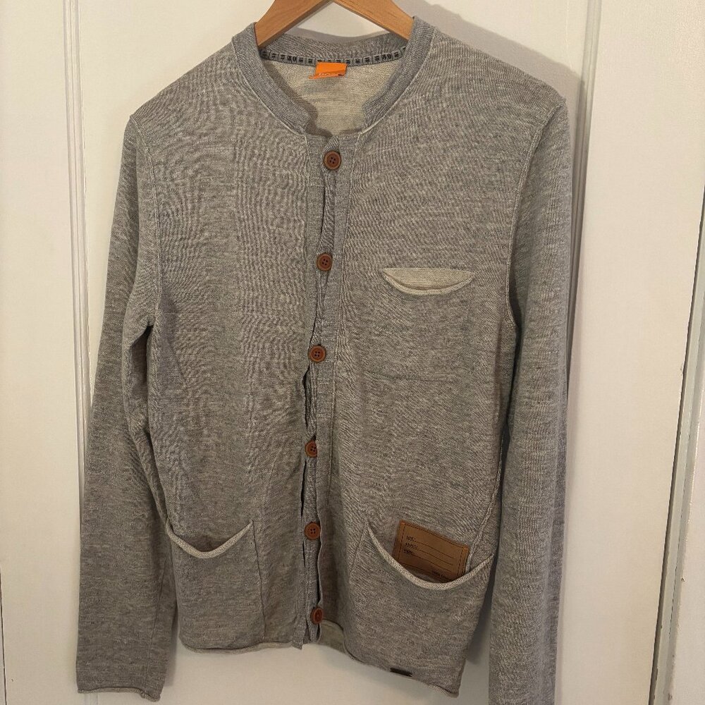 Men's Small Hugo Boss Gray Cardigan